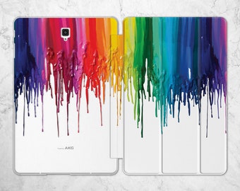 Farbe tropft für Galaxy Tab A 8 2022 Rainbow Print Tablet Cover s7 FE plus a7 Samsung S2 s8 S4 10.5 S5e harte Hülle s6 lite 9.7 8.0 malt art