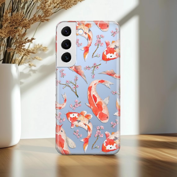 Japanese Koi Fish Art Phone Case for Samsung Galaxy – Clear Protective TPU Silicone Cover