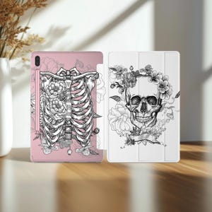 Skull Case for Tablet A 8 S7 FE Flowers Cover S5e Galaxy S4 10.5 2021 9.7 Samsung S3 10.1 8.0 S6 a7 10.4 lite anatomy art skeleton print s8