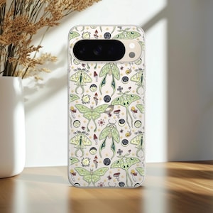 schmetterling mond motte google pixel 9 8 7 6 10 pro xl nacht wald print 4a 5g soft handyhülle klar pilz decor schutz Schnecke schön