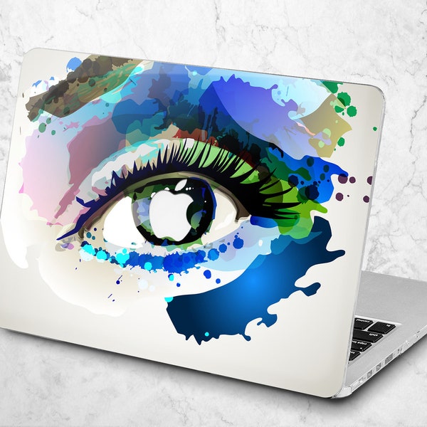 Watercolor Eye 2023 Macbook air Mac Book pro 15 m1 13 inch a1398 painting print Laptop m2 16 case retina 14 Funny hard cover pop gift to her