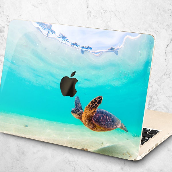 Sea Turtle Laptop Case 13 in Blue Ocean Mac Book 12 Cover MacBook Pro 2019 Retina 15 Hard Case MacBook Air 2022 M2 14 16 M1 Apple Case 2021