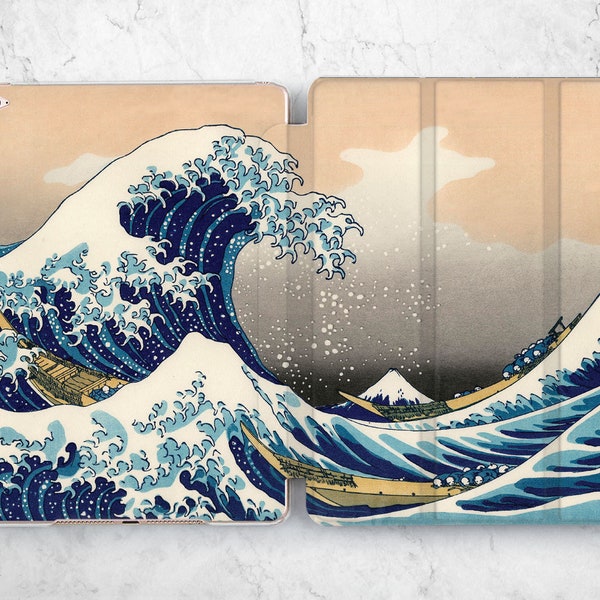 Big Wave iPad 9.7 Pro Case Hokusai Art 6th Gen 12.9 10.5 Mini 5 6 11 inch Air 2 10.2 cover 2022 4 9 Smart 2021 Ocean Storm Great protective