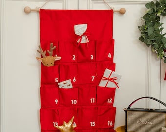 Advent voor volwassenen. Moderne stoffen adventskalender. Personaliseer