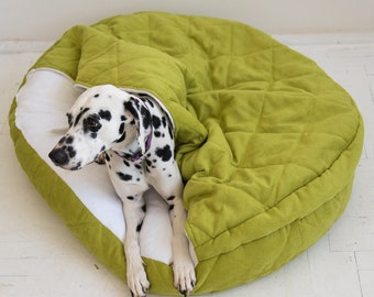 Super soft dog bed with hood Large dog furniture Dog cave Washable dog bed Pet bed Dog capony bed