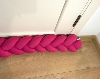 Raspberry Braided Door Barrier draft door stopper Door Guard Noise Barrier