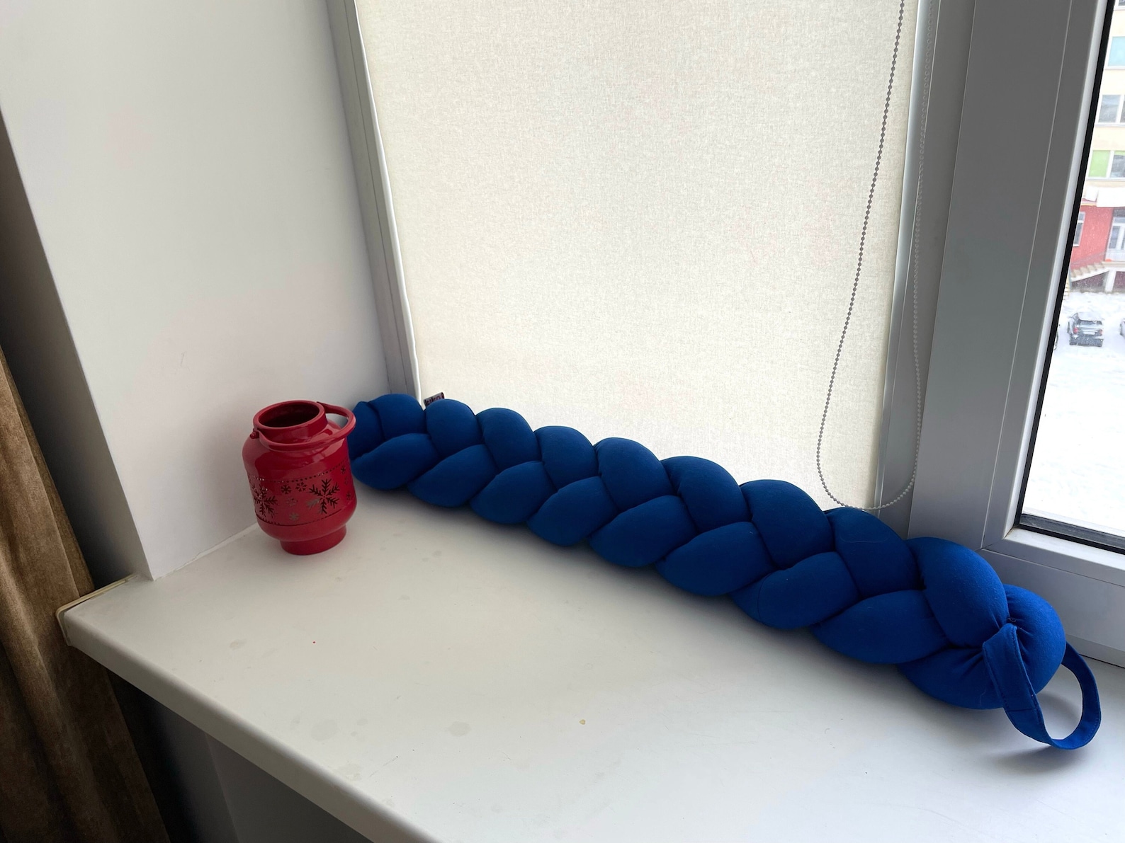Window Draft Snake Braided Door Draft Barrier Wind Blocker Snake Noise Stopper Pillow ...