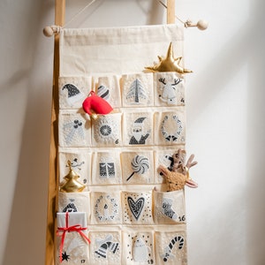 Personalized advent calendar for kids Black and white