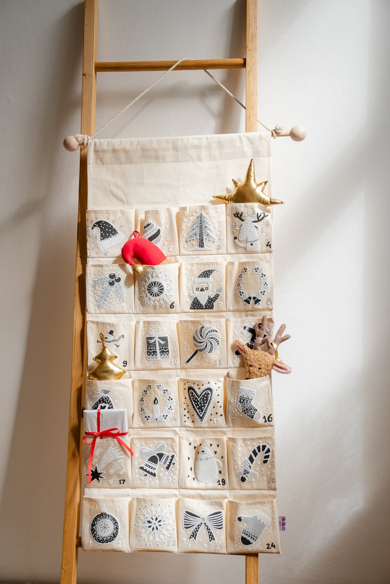 Personalized advent calendar for kids Black and white