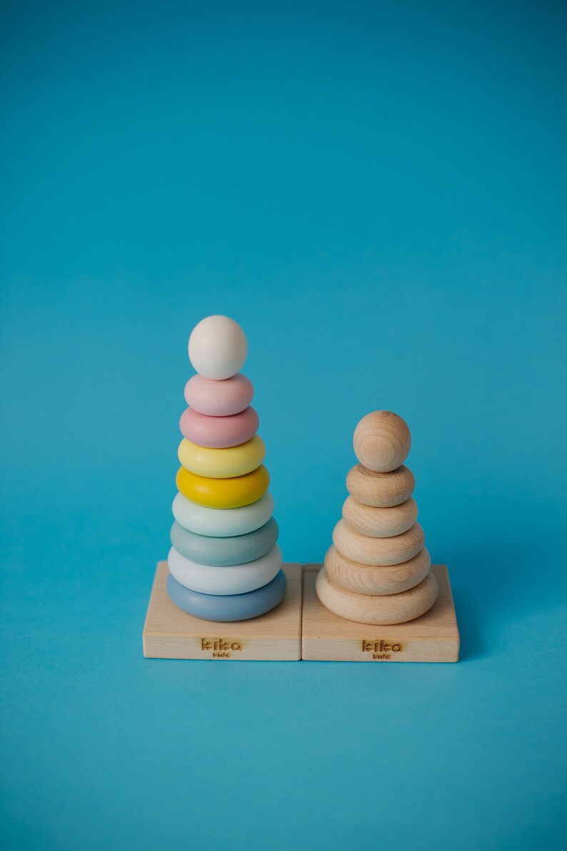 Wooden Toys Stacker Stacking Toy Montessori Toy for Baby Etsy