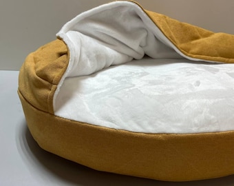 Large Hooded Dog Bed | Cozy Washable Dog Cave for Big Dogs