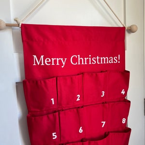 Fabric advent calendar with pockets Personalized advent image 1