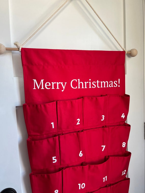 Fabric advent calendar with pockets Personalized advent