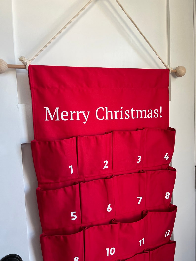 Fabric advent calendar with pockets Personalized advent image 1