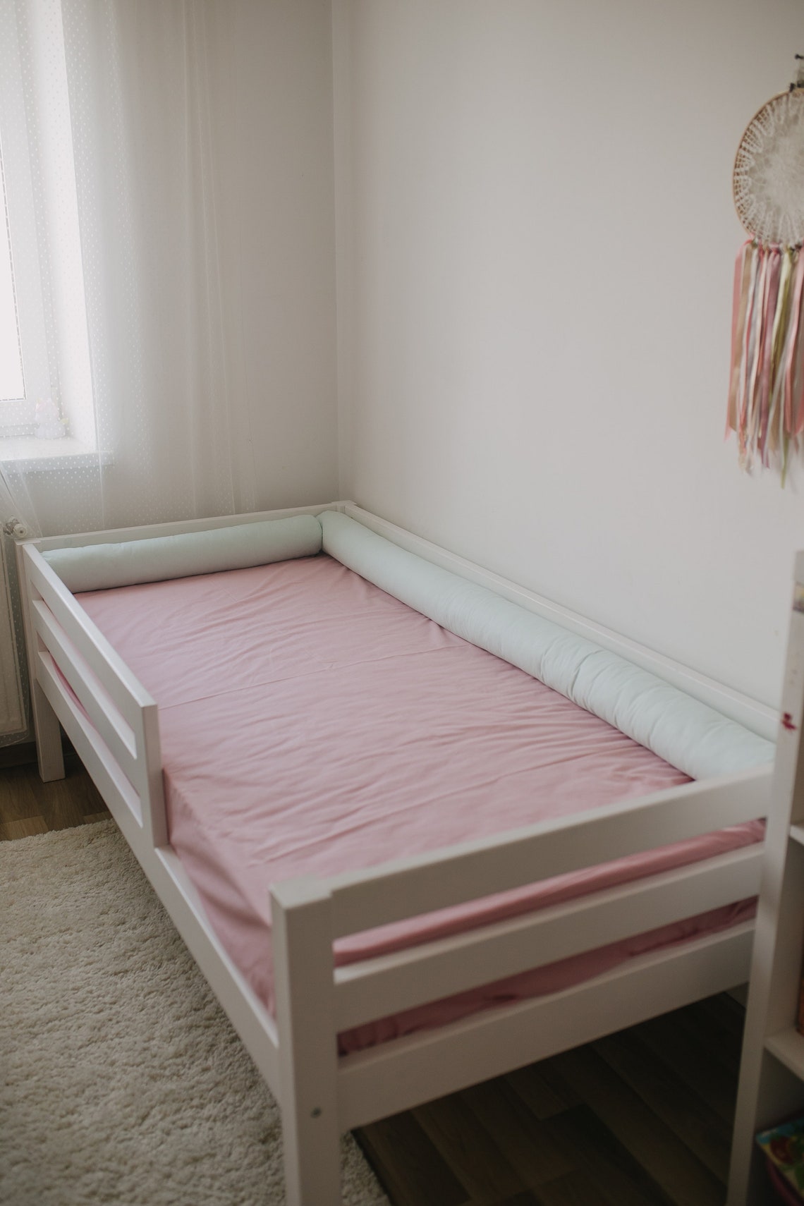 Twin bed bumper full bed bolster pillow Organic cotton Etsy