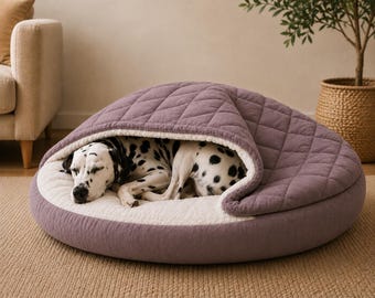 super soft dog bed with hood Personalized large dog furniture custom with faux fur and canopy Dog blanket Washable