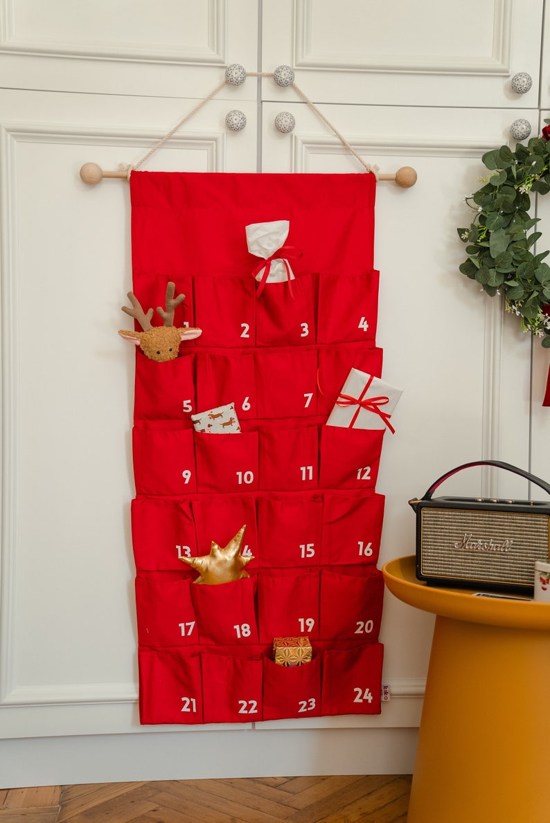 Fabric advent calendar with pockets Personalized advent image 3