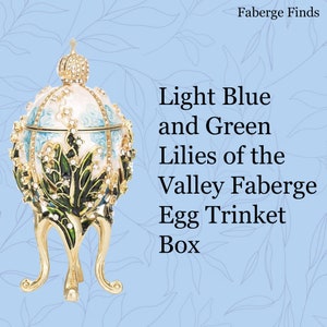 Faberge replica new for summer this glorious jewelry box and green garden egg. This is a Lillie’s of the Valley Egg, great home decor, egg