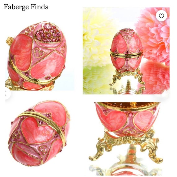 Faberge Egg Jewelry Box Hinged Collectible Swarov… - image 8