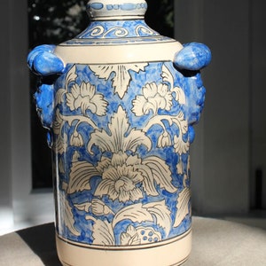 Chinoiserie Style Handpainted Vase in blue and white, home decor, Asian style, gift, would be a great home decor addition, chinoiserie,