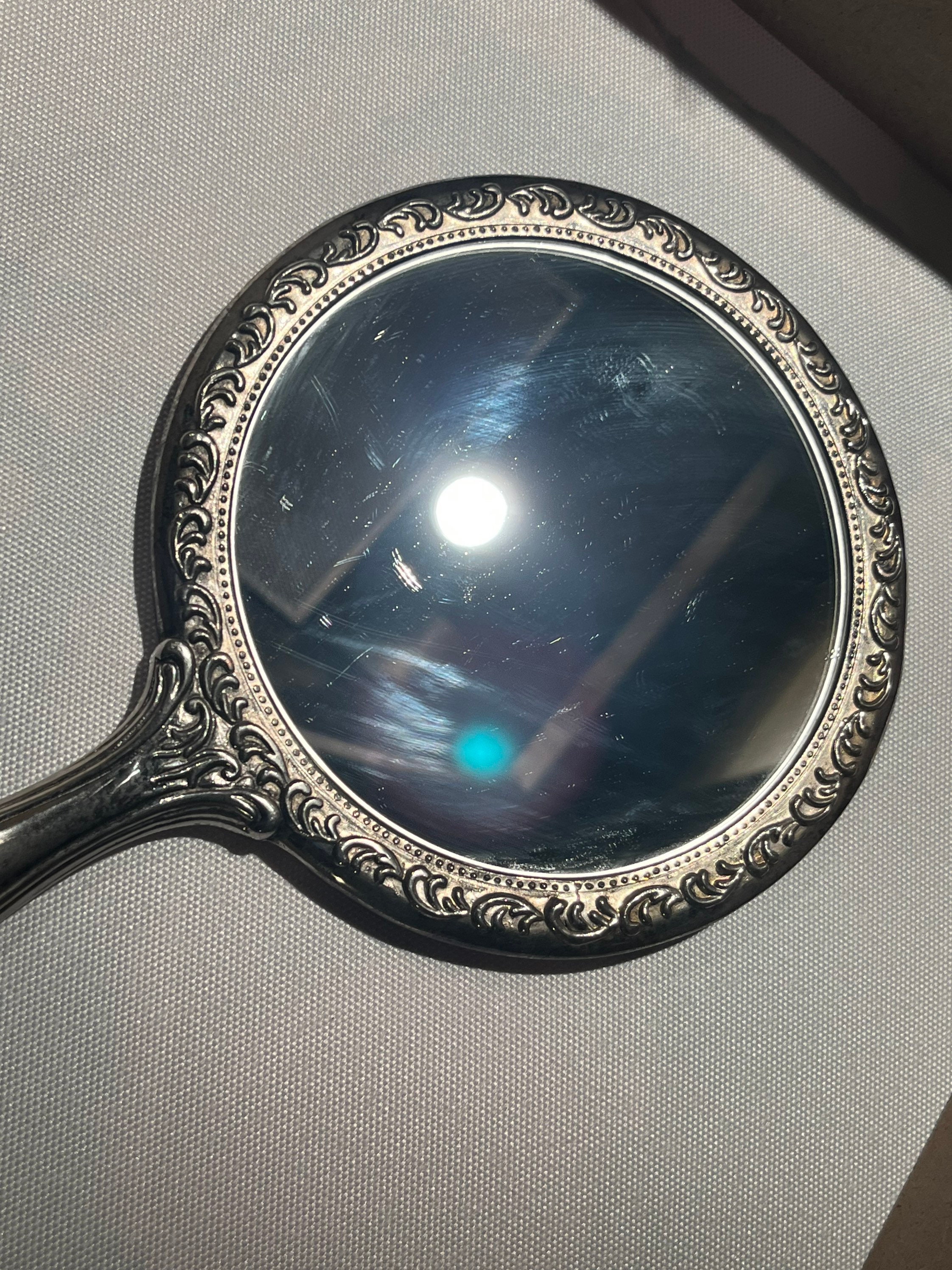 Vintage Hand Mirror Silver Plated Very Ornate. This is in Etsy