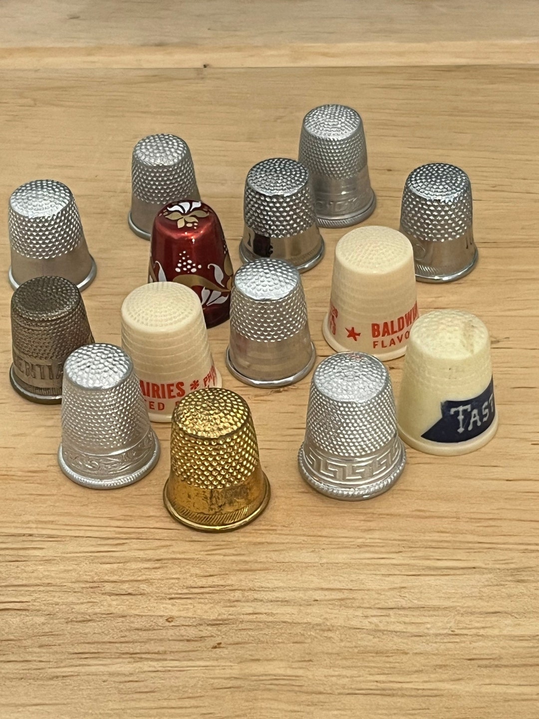 Thimbles All Different Sizes and Manufacturers. This is Great Etsy