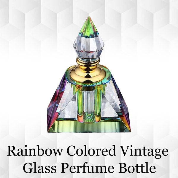 Vintage Perfume bottle Decor Refillable Mini Empty Potions Glass 3ML (Rectangular pyramid)