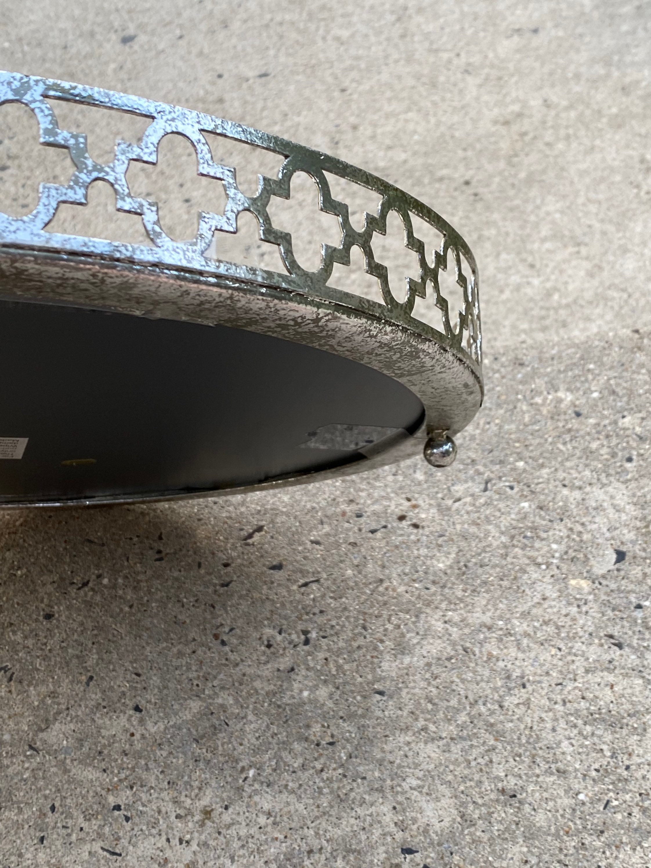 Vintage Round Silver Decorative Tray 20 This Has a Silver Etsy