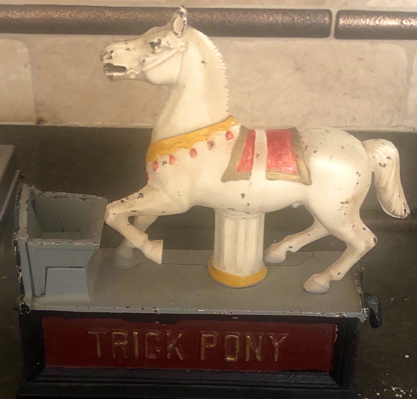 Trick pony toy bank whimsical toy. Put coin in and it goes Etsy
