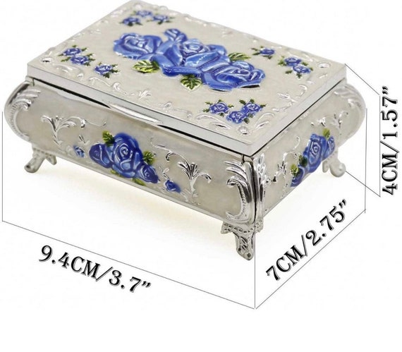 Silver and Navy Blue Trinket/jewelry box. This is… - image 3