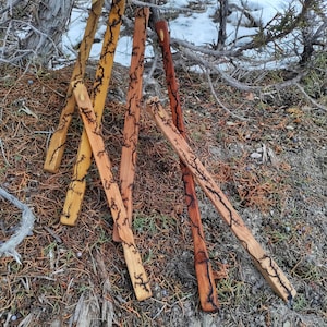 Unique Hardwood Atlatl: Custom-Made and Adorned with Electrifying Lightning Art