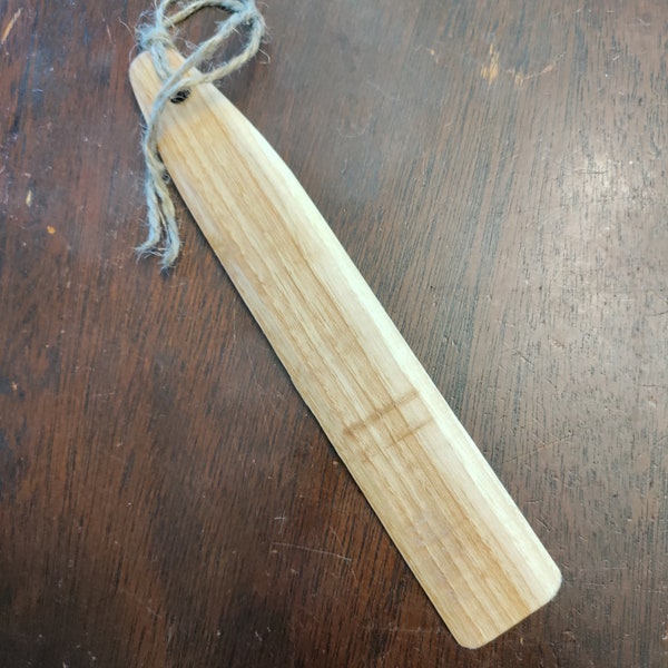 Handmade Rustic Hardwood Bookmark - Repurposed High-Grade Cabinet Wood, Jute Twine, hand-rubbed finish