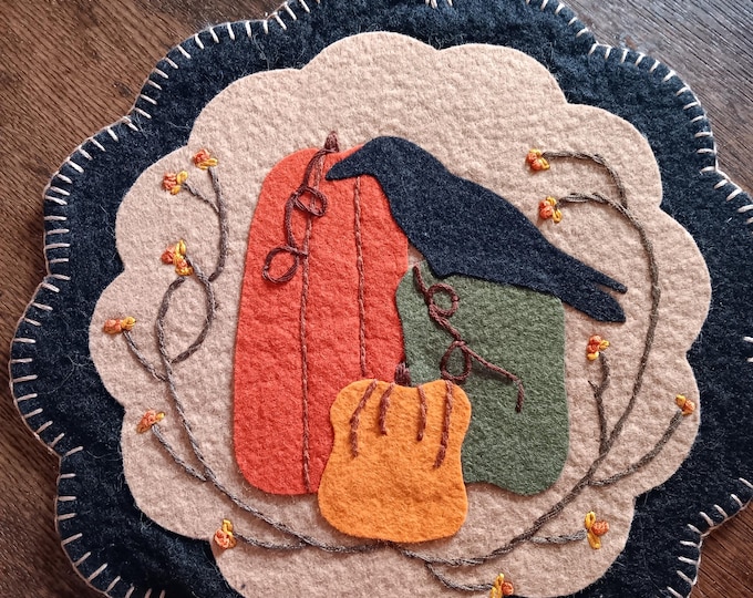 Kit-Crow and Pumpkins Applique Kit