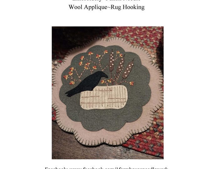 Digital Applique Pattern--Crow and Haybale
