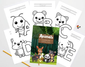 Animal Coloring Pages Printable | Zoo Animals Coloring Book | Wildlife Coloring Sheets for Kids | Safari Animals | Kids Activity Pages