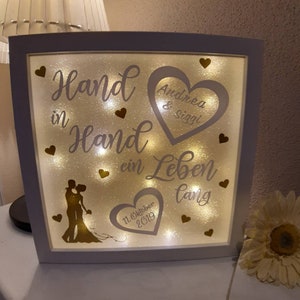 Leuchtrahmen als Geschenk zur Hochzeit Etsy
