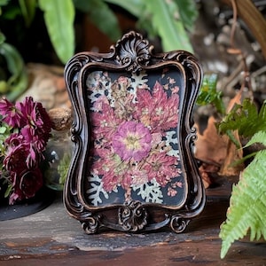 Pressed Rose Flower Framed Art: Vintage Cottagecore Decor