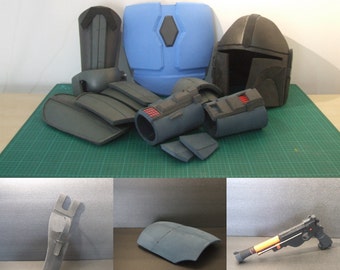 The Mandalorian Hunter Full Armor and Blaster Costume Template Set , EVA Foam Mandalorian Template Pattern, DIY Make it yourself