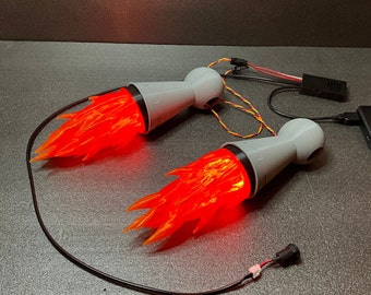 Mandalorian Jetpack Electronics, Orange Flame Effect, Animated Neopixel LEDs with 3D Flames