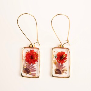 Pressed Flower Earrings, Quirky Earrings, Dried Flower Bouquet, Elf Ears, Weird Earrings, Fairy Wings, 21st Birthday Gift For Her,