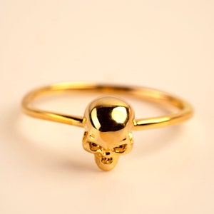 Skull Ring, Gold Stacking Rings, Skeleton Ring, Gothic Ring, Goth Rings, Witch Ring, Witch Jewelry, Memento Mori, 21st Birthday Gift For Her