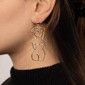 Woman Earrings, Body Earrings, Gold Jewelry, Gold Earrings Stud, Unique Earrings, Statement Jewelry, Art Jewelry, Gift For Her