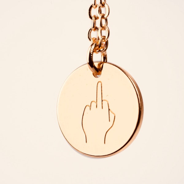 Minimalist, Middle Finger, Necklace, Grunge Jewelry, Soulmate Necklace, Birthday Gift For Her, 1 Year Anniversary Gift For Boyfriend