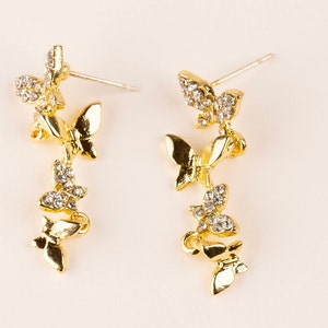 Butterfly Earrings, Monarch Butterfly, Quirky Earrings, Gold Earrings, Fairy Wings, 21st Birthday Gift For Her, Elf Ears, Cool Earrings