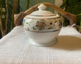 Vintage Sugar Bowl Queen's van Chilchill Indian Silk-patroon