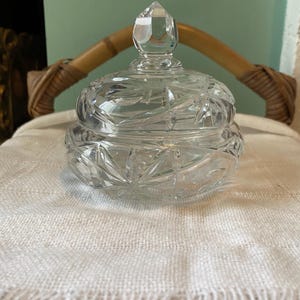 Vintage Lead Crystal Lidded Bonbon/Trinket Dish