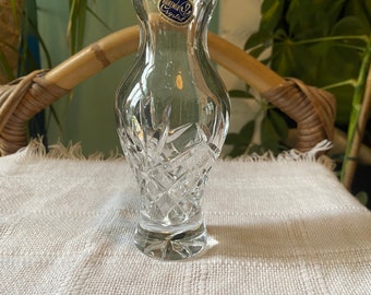 Small vintage bohemian crystal vase
