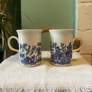 Pair of Blue Willow Coffee Cups by Churchill