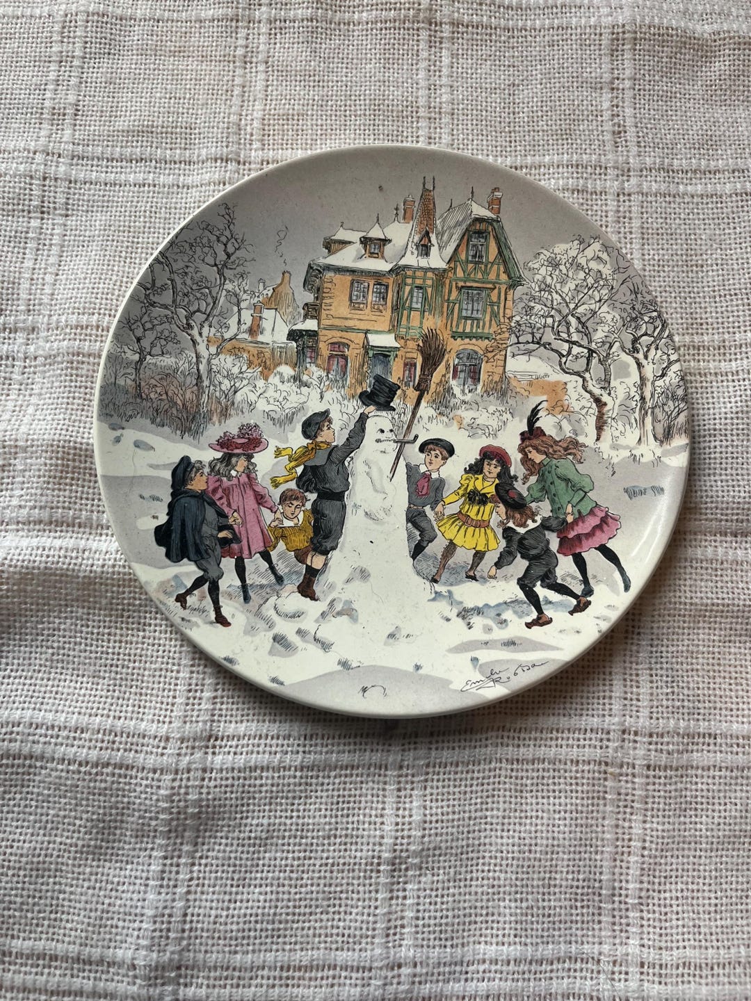 Vintage Snowman Pool Plate Design by Emilie Rohida - Etsy Canada