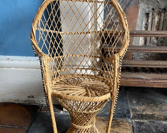 Small rattan peacock chair.